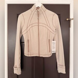 Lululemon Cropped Define Jacket 6 NWT Heathered Herringbone Nutmeg Light Ivory